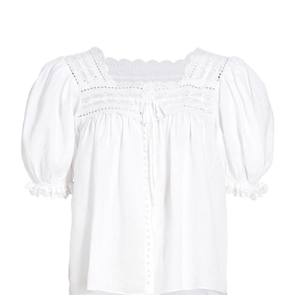 DÔEN Anneth Puff Sleeve Top in Salt L